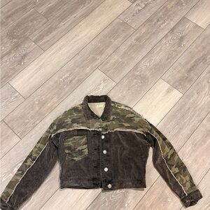 POL Gray and Green camo Corduroy Jacket